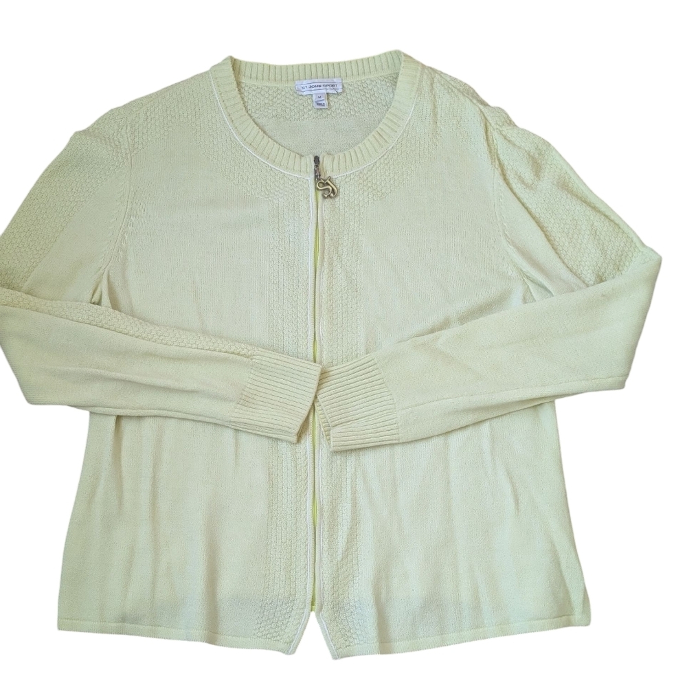 St. John Yellow Vintage Y2K Cardigan Twinset Sz.M